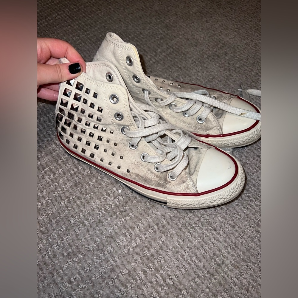 Studded Urban Outfitters UO embellished converse hi tops